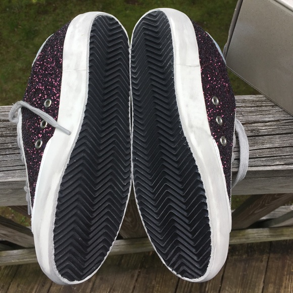 Golden Goose Superstar Sneaker Wine Glitter NIB - Picture 10 of 11
